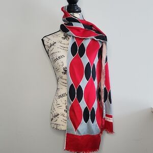 Charles Jourdan Red and Black Scarf